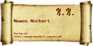 Nemes Norbert névjegykártya